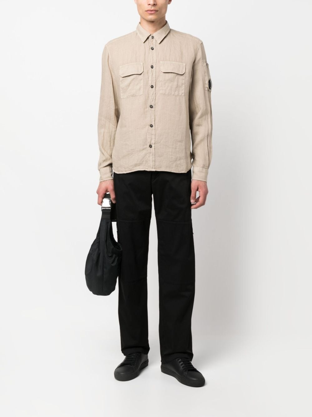 signature Lens-detail linen shirt - 2