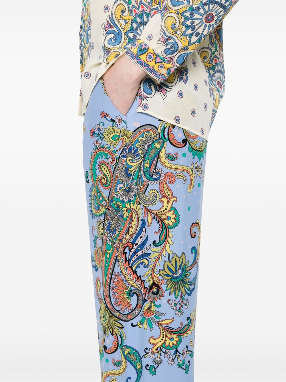 floral silk trousers - 5