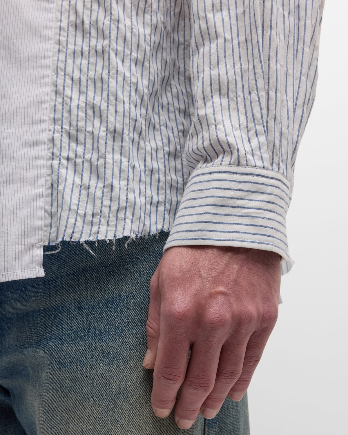 Men's Paneled Cloak Button-Down Shirt - 8