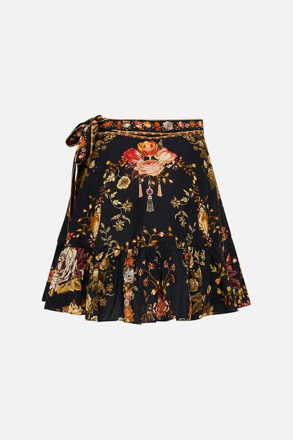 RUFFLE HEM WRAP SKIRT - 7