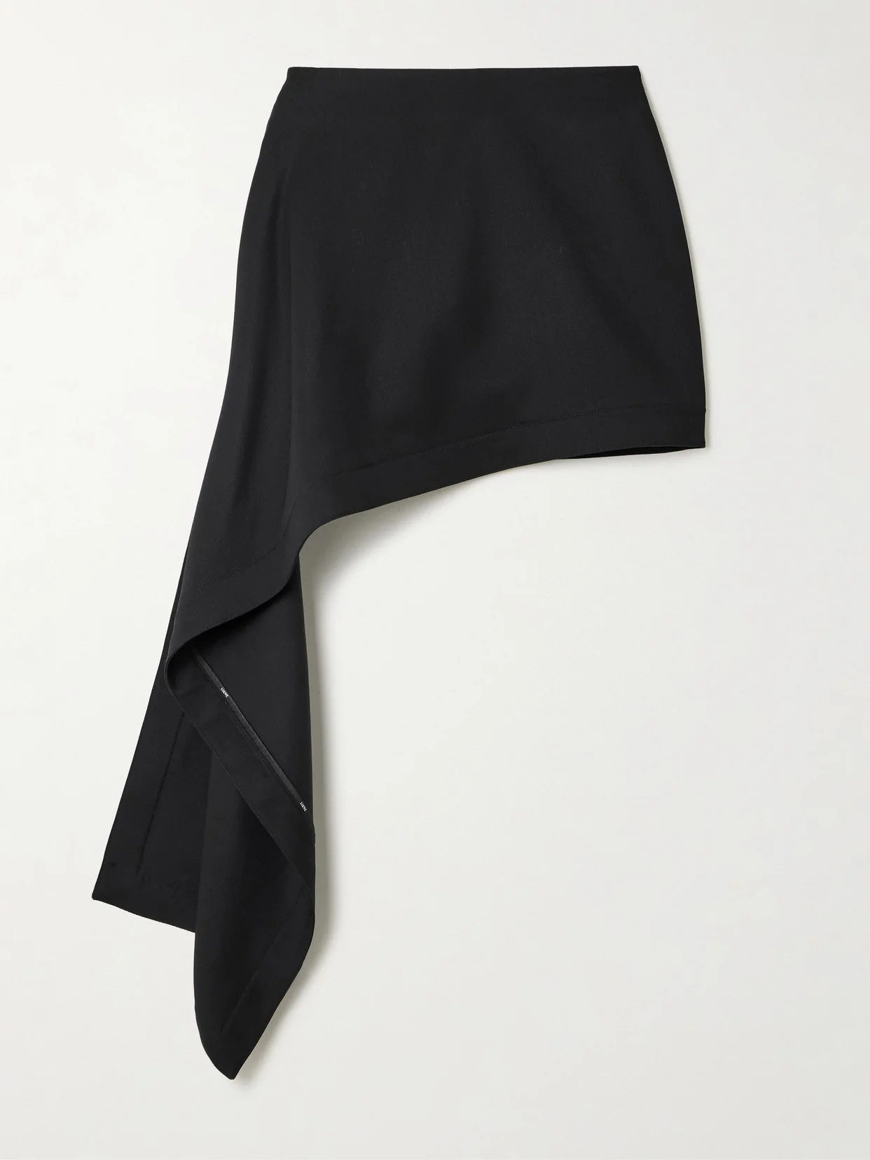 Asymmetric Wool-twill Mini Skirt - 1