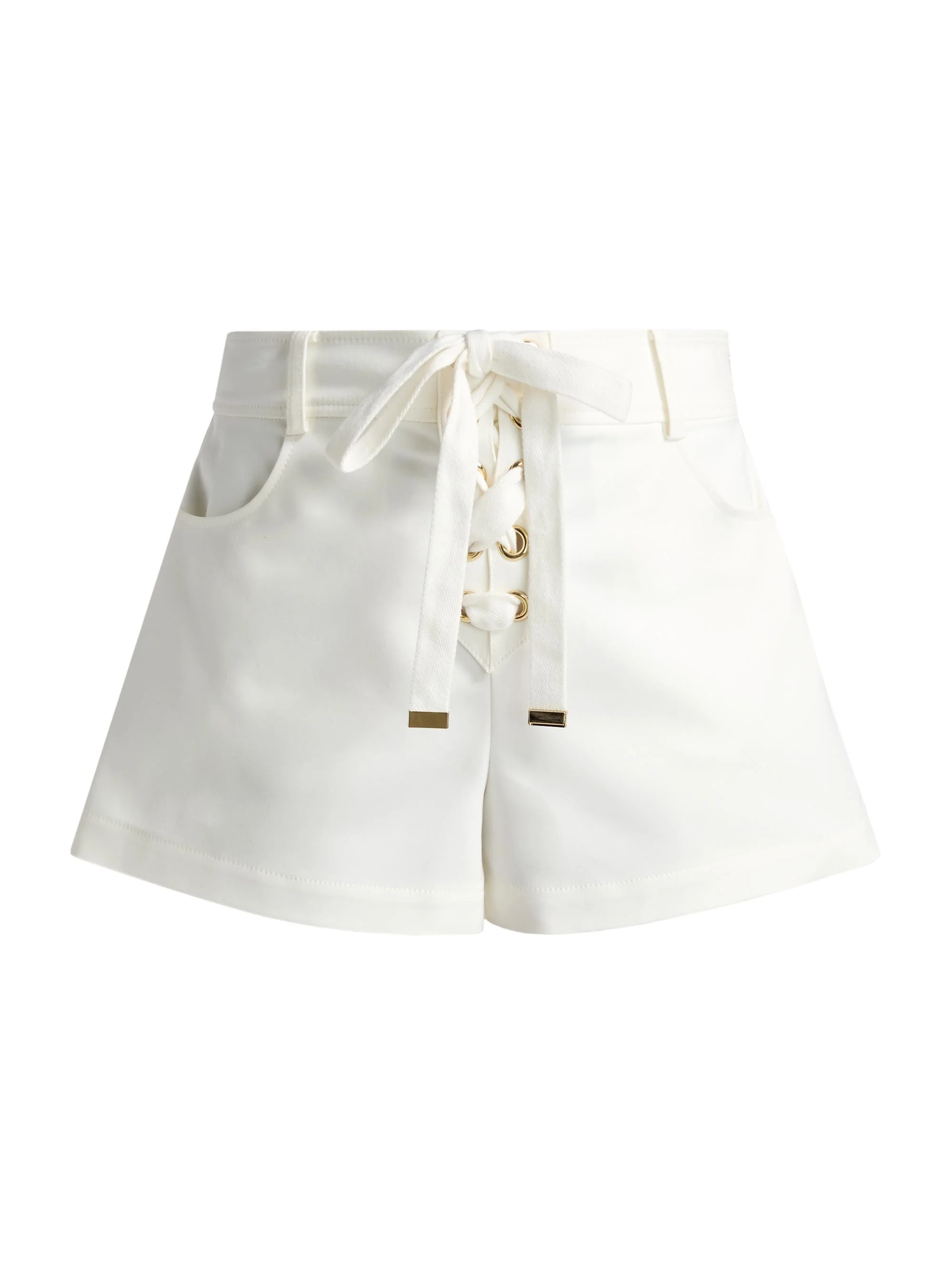 Women's Alba Cotton-Blend High-Waist Shorts - Ivory - 1