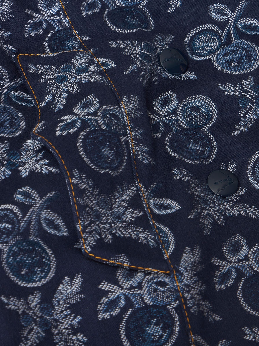 DENIM JACQUARD SHORT TRENCH COAT - 7