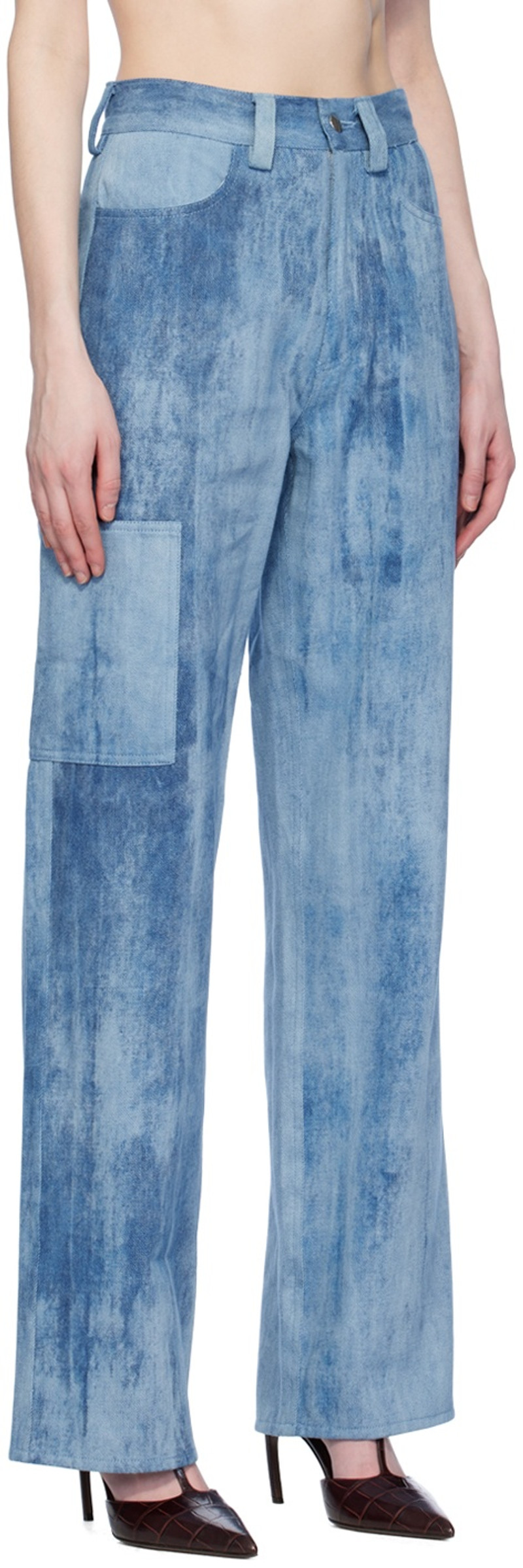 Elleme Blue Cargo Jeans outlook