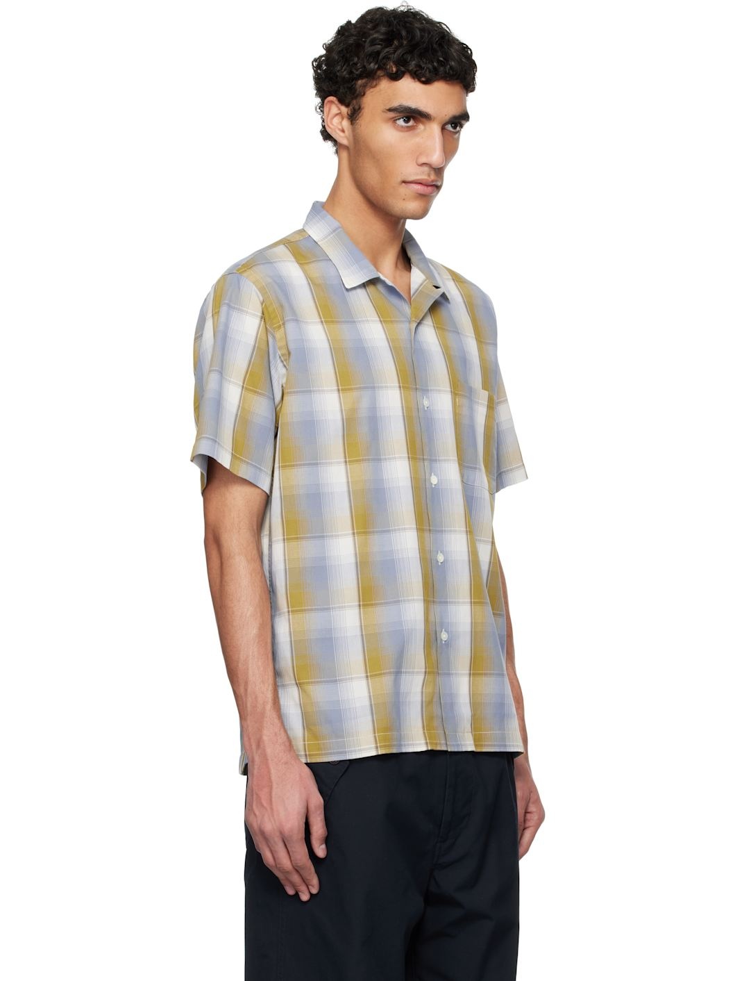 Yellow & Blue Open Collar Pique S/S Shirt - 2