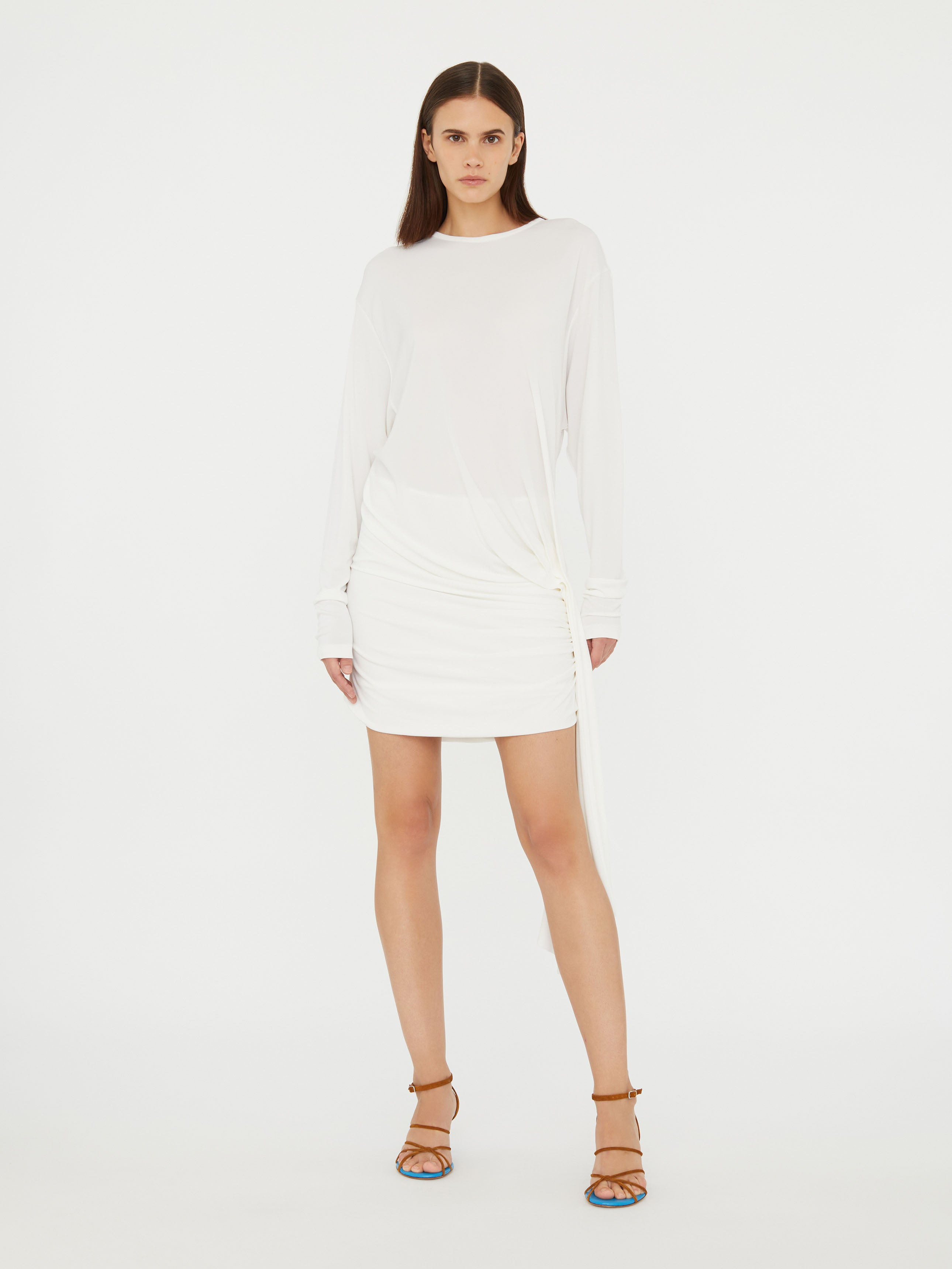 Side Cowl Drape Extension Dress - 3