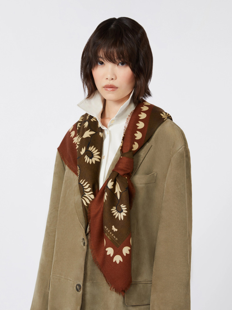 EDUCATA Wool and silk stole - CARAMEL 4