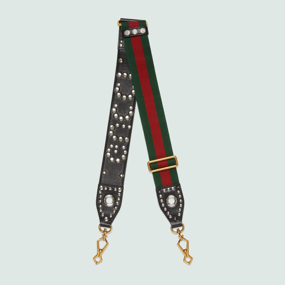Wide studded 'Gucci' Web shoulder strap - 2