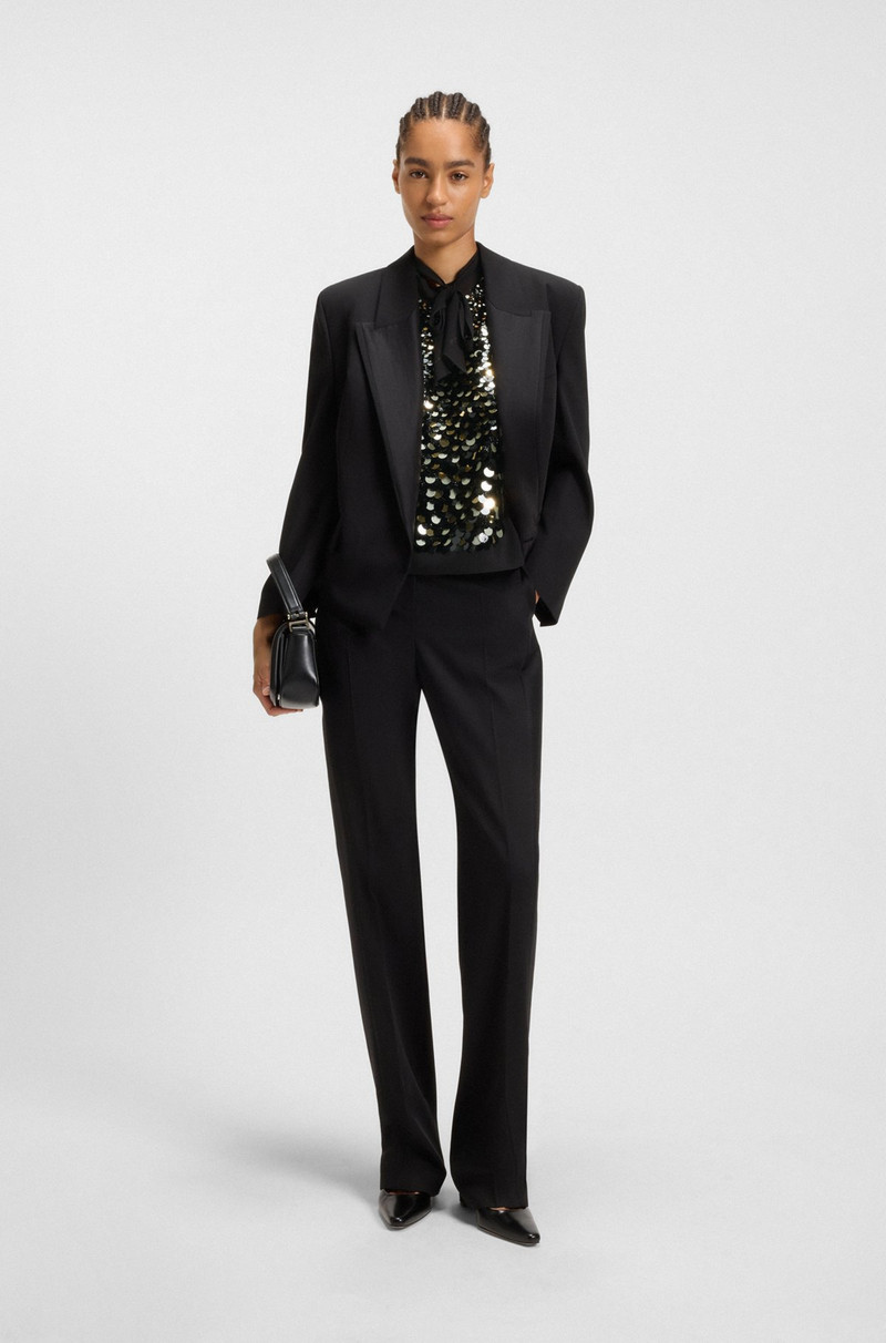 BOSS REGULAR-FIT BLOUSE WITH SEQUIN EMBELLISHMENTS outlook