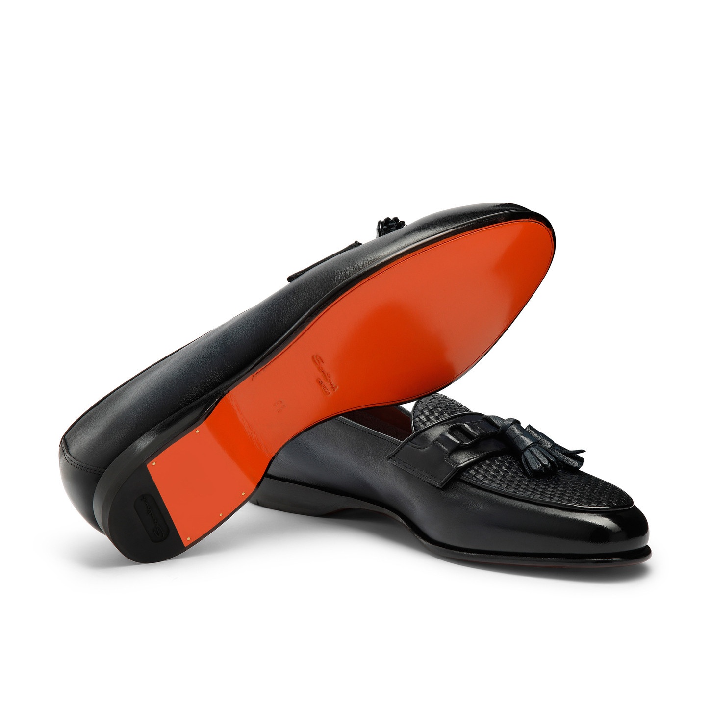 Men's blue leather Andrea tassel loafer - 4
