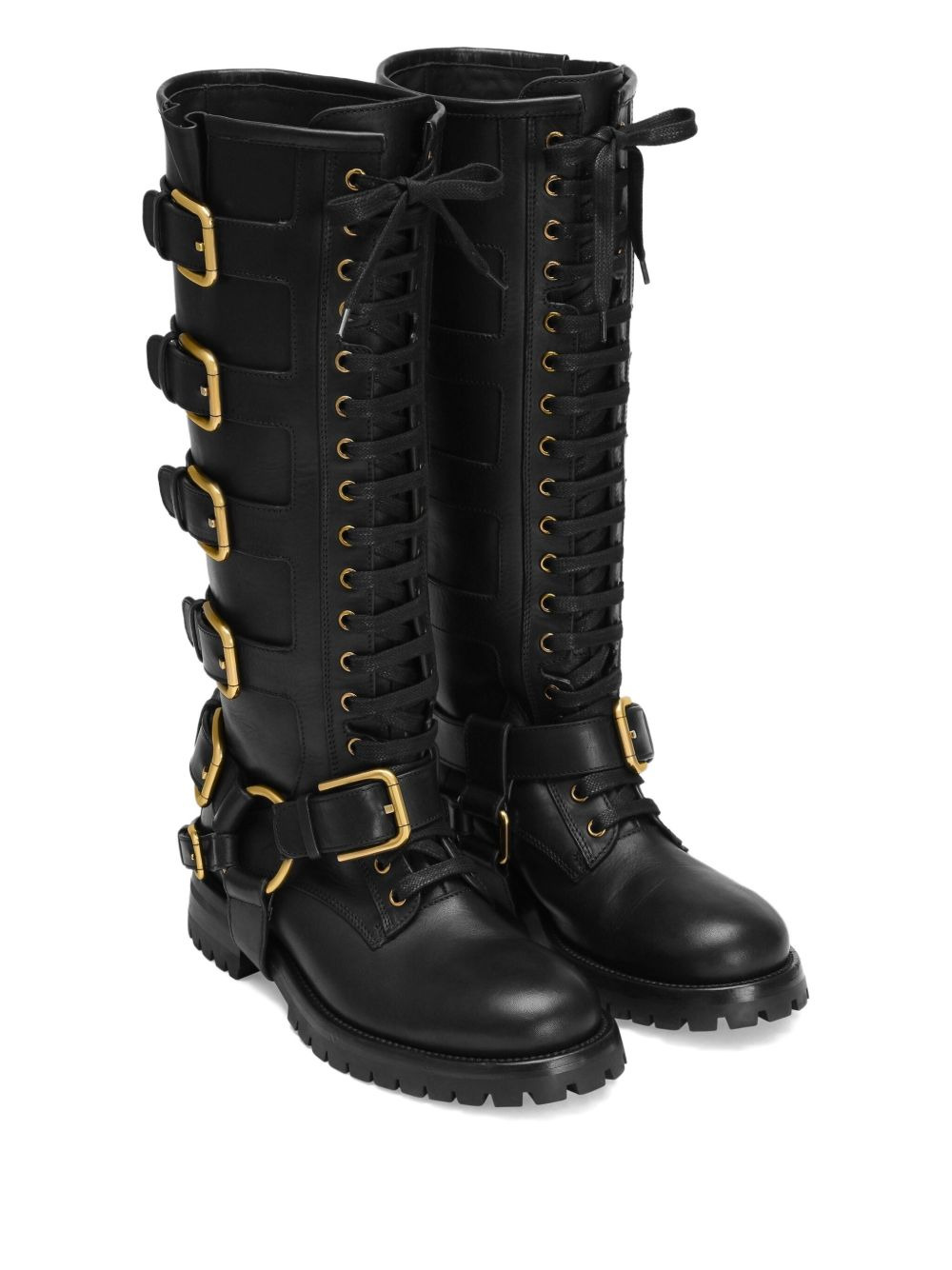 buckle-embellished knee-high boots - 2
