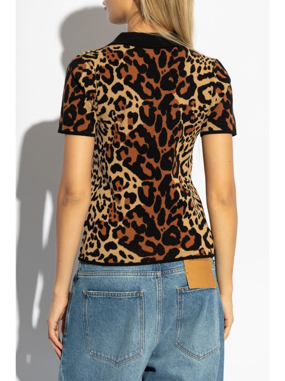 leopard-print knitted top - 4