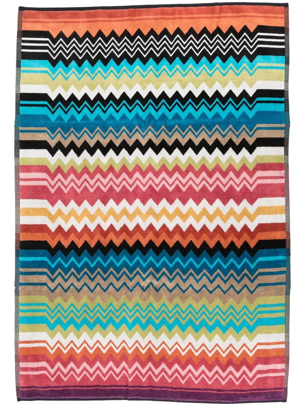 zigzag-pattern cotton bath mat - 2