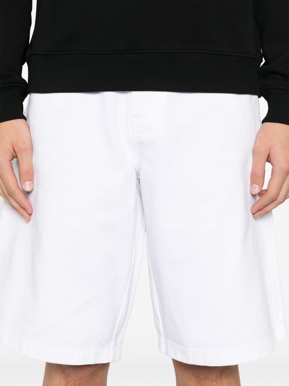 embroidered-logo denim shorts - 5