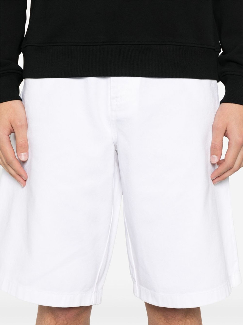embroidered-logo denim shorts 5