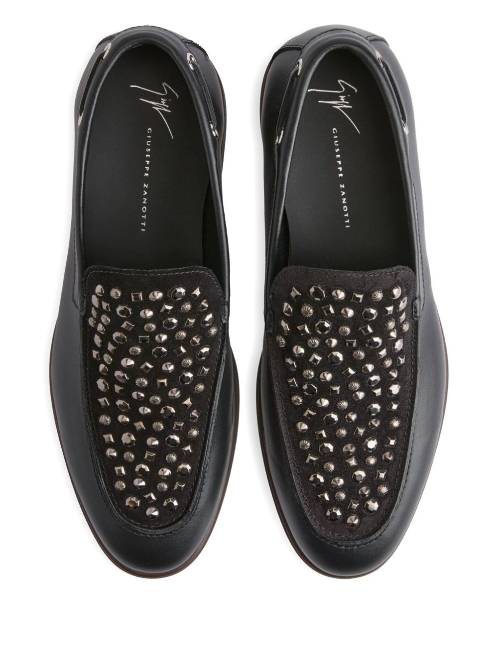 studded leather loafers - 3