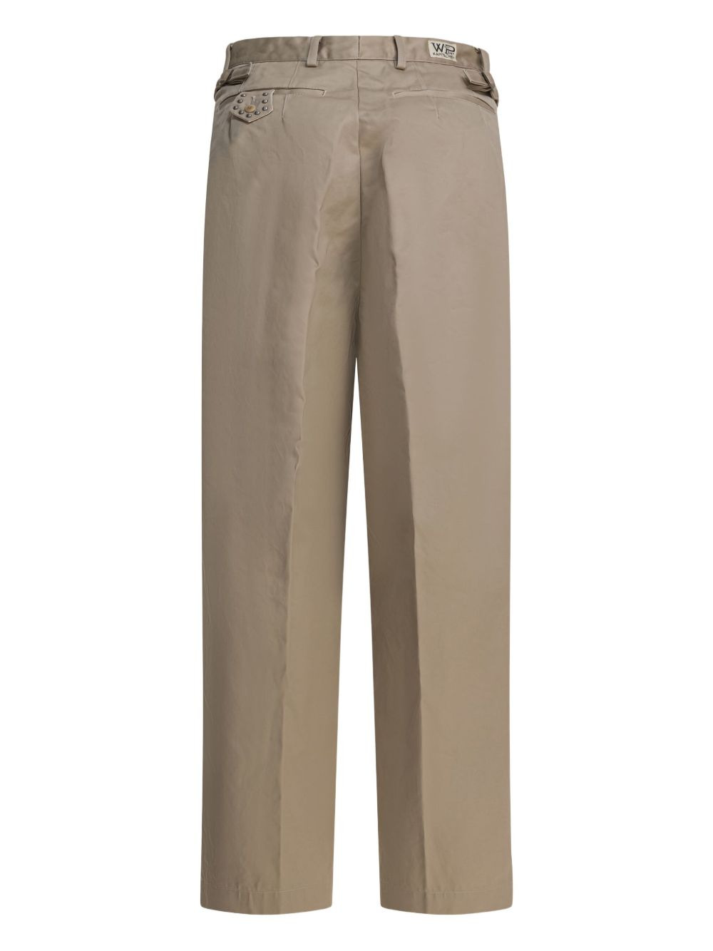 pleated cotton straight-leg trousers - 2