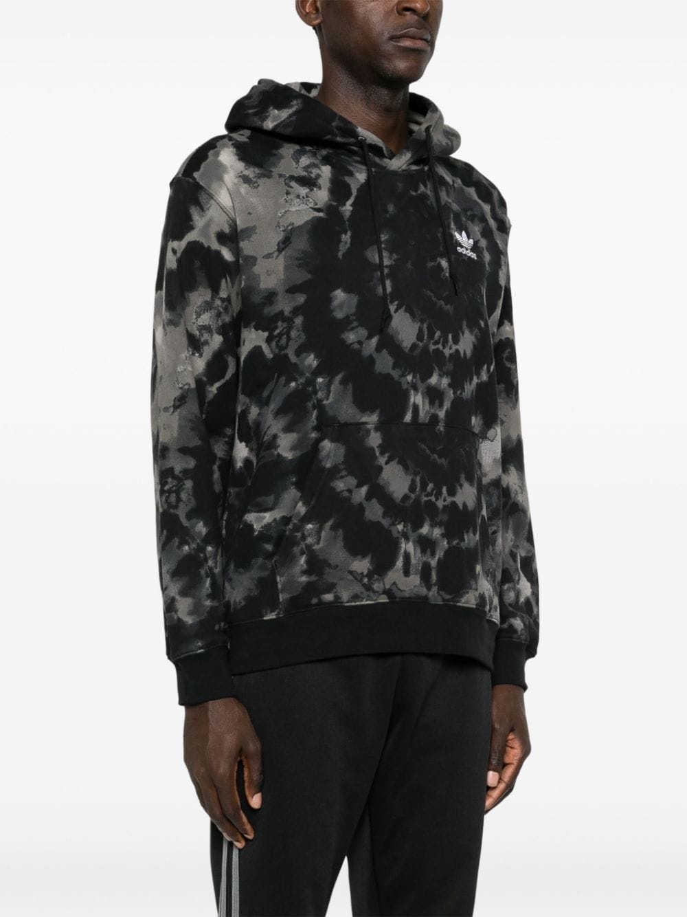 tie-dye trefoil-logo hoodie - 4