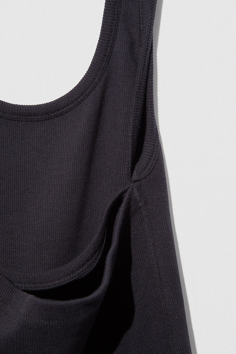 BLANK TANK TOP BLACK COTTON RIB 5