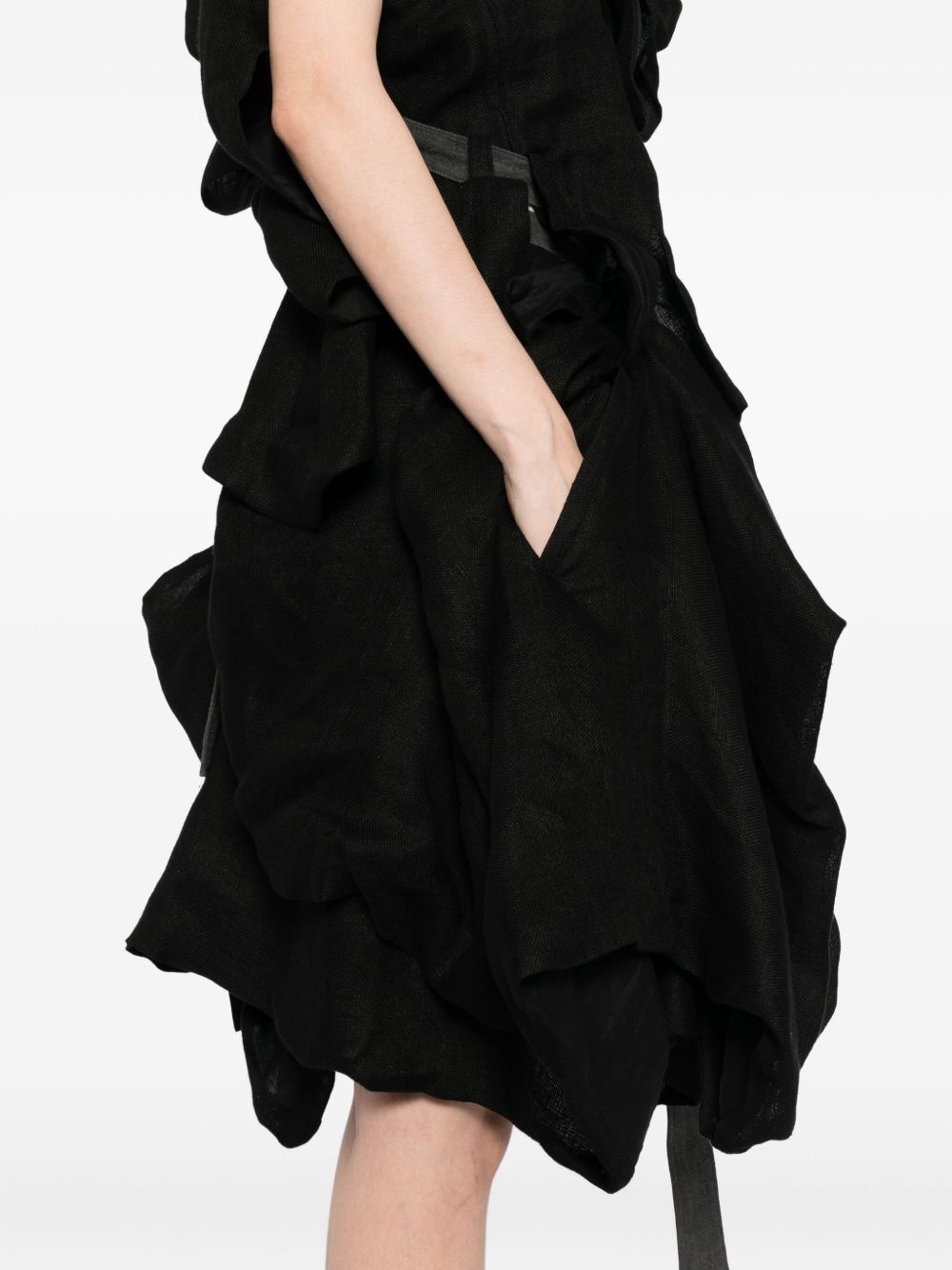 linen draped dress - 5