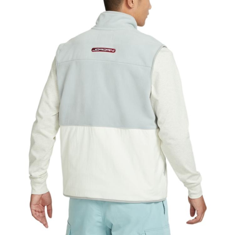 Air Jordan Loose Plus Velvet Contrast Stitching Warm Vest 'Light Blue' FB1907-133 - 2