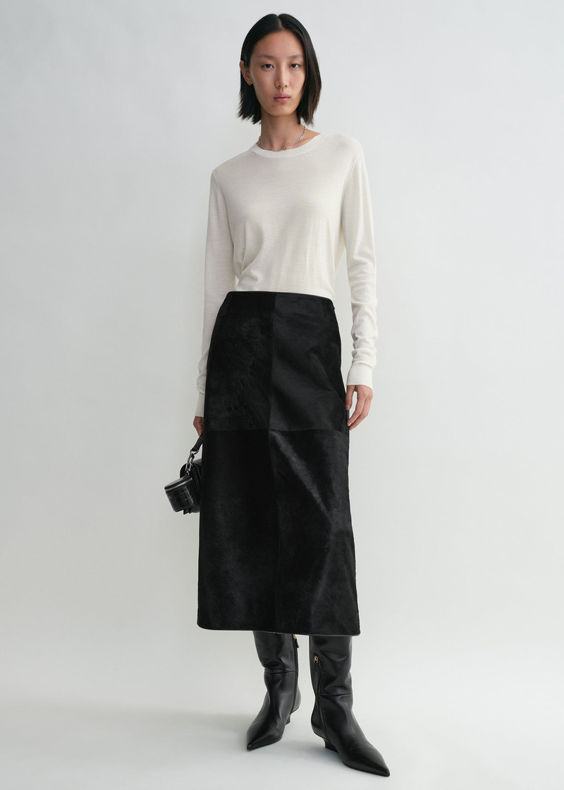 Totême Pony hair skirt black outlook