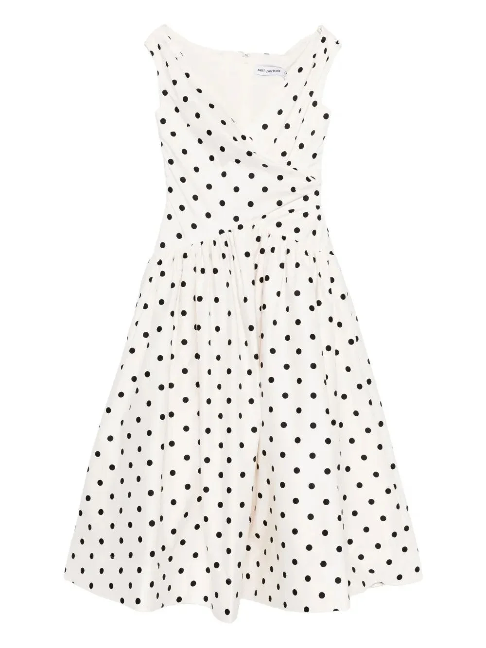 Polka Dot Cotton Midi Dress - 1
