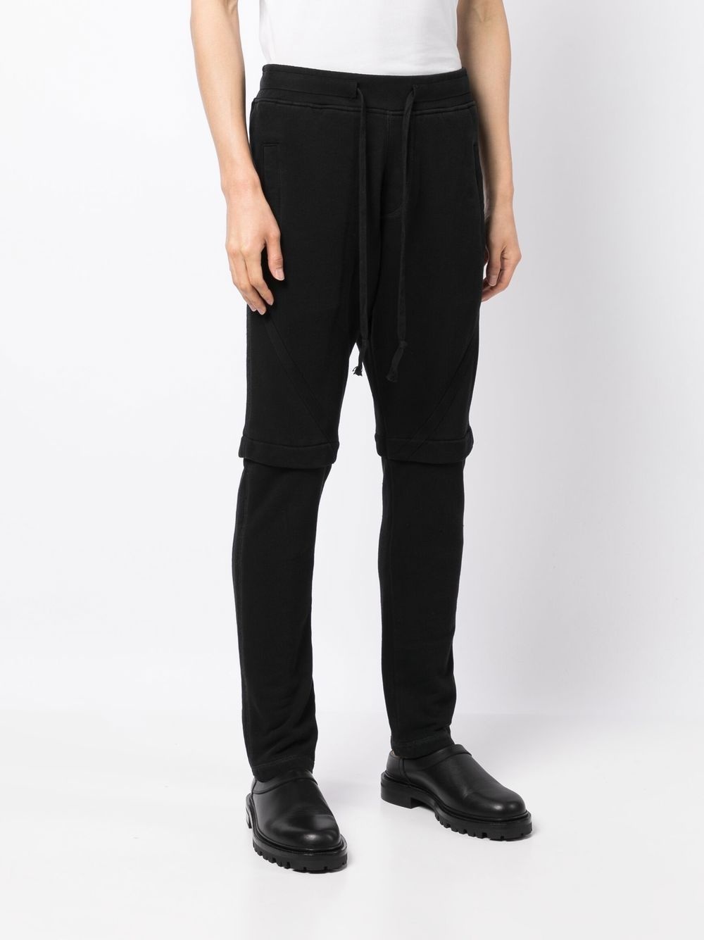 drawstring cotton track pants - 3