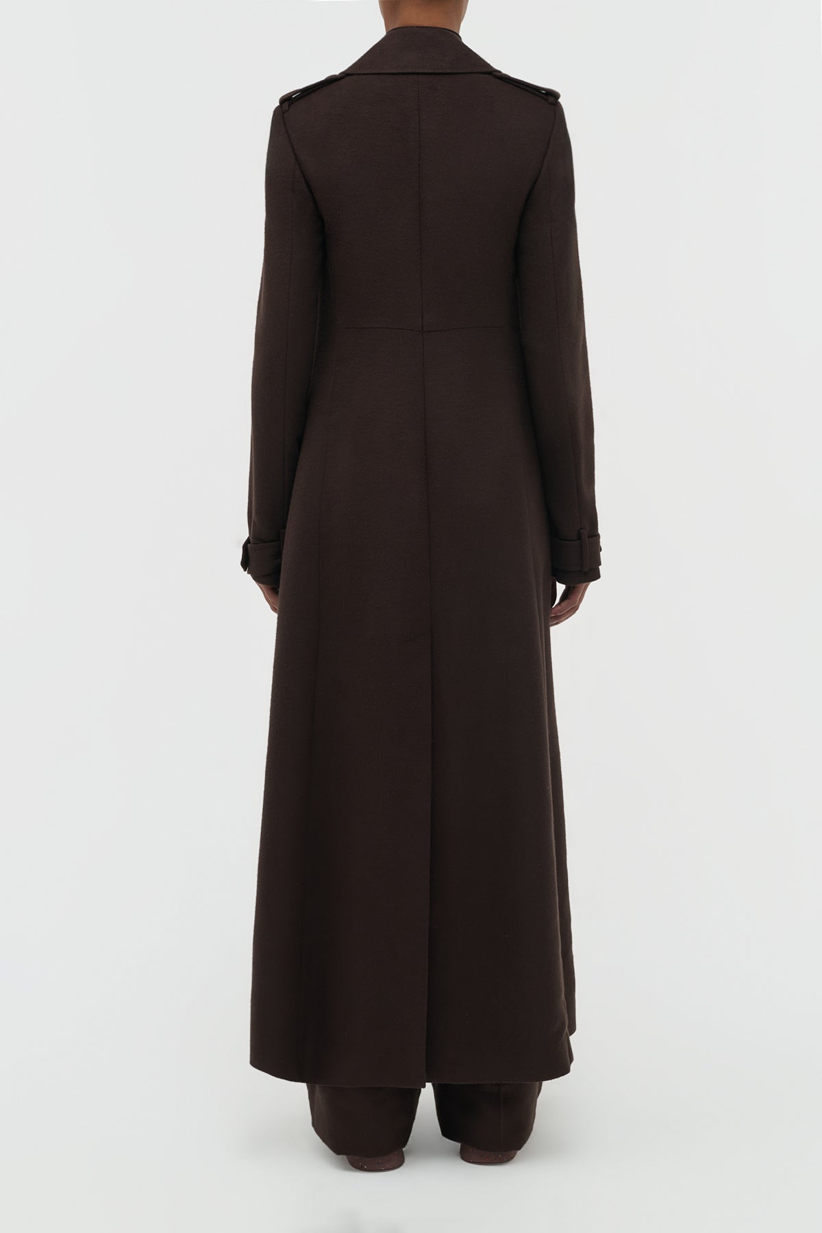 Houstt Trench Coat in Chocolate Winter Silk - 5