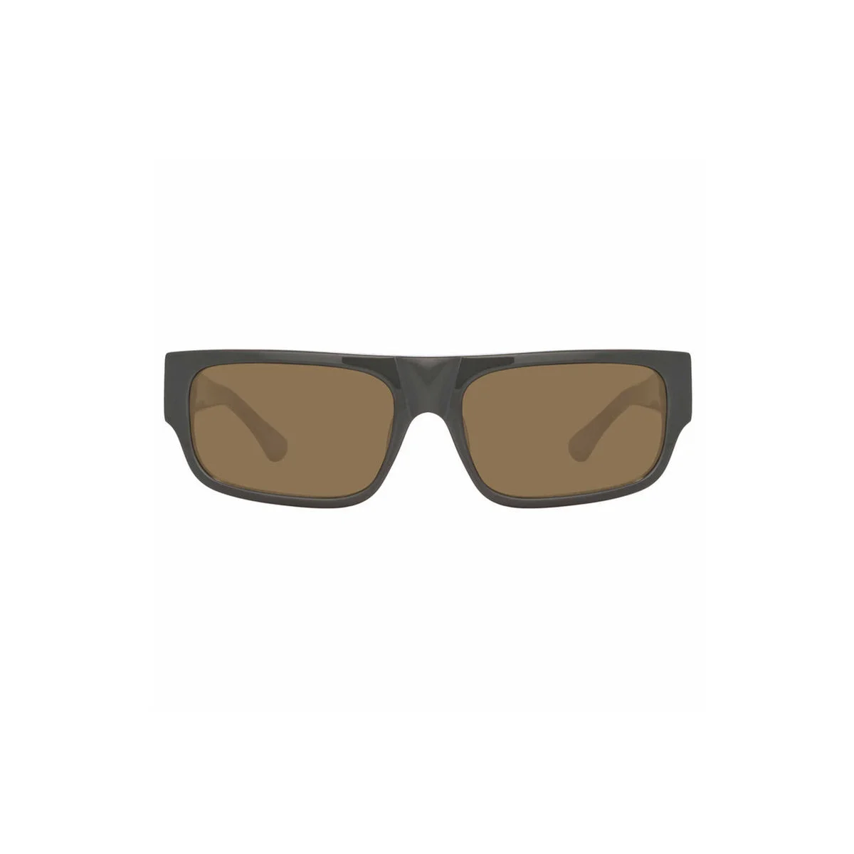X DRIES VAN NOTEN RECTANGULAR SUNGLASSES (GREY/BRUSHED SILVER/KHAKI GREEN) - 1