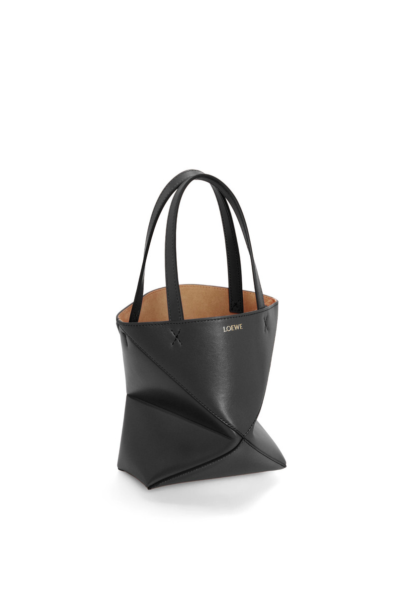 Loewe Mini Puzzle Fold Tote in shiny calfskin outlook