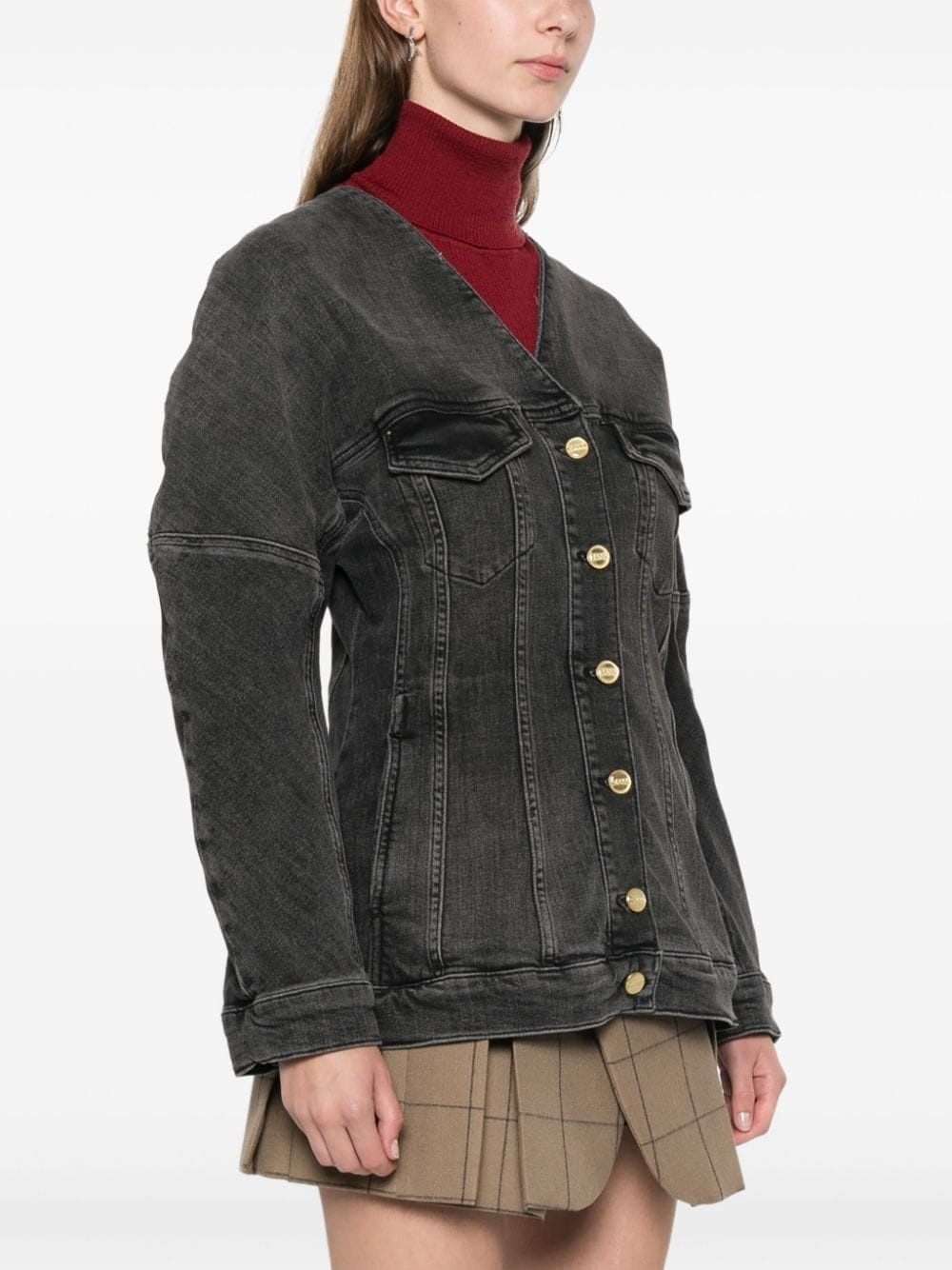 washed denim jacket - 3