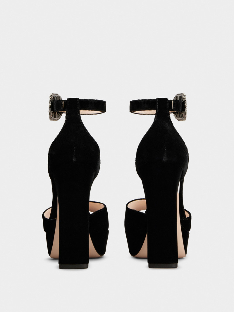 Platform Sandals in velvet 5