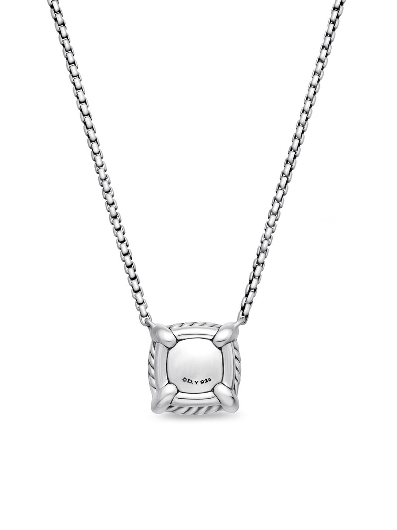 Women's Petite Chatelaine Pavé Bezel Pendant Necklace with Diamonds - Black Onyx 4