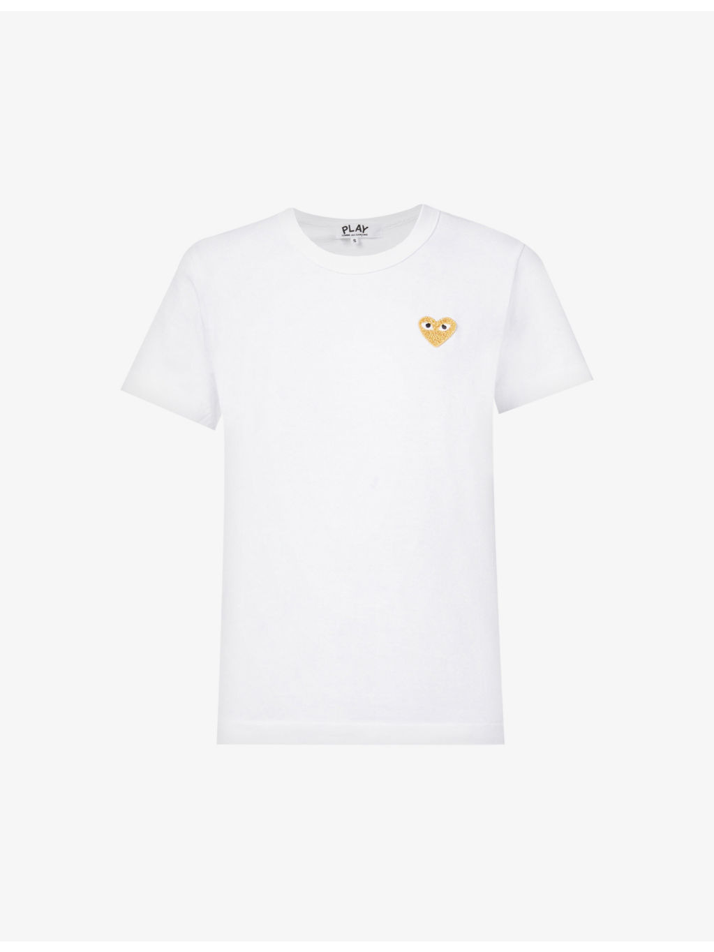 Heart-embroidered cotton T-shirt - 1