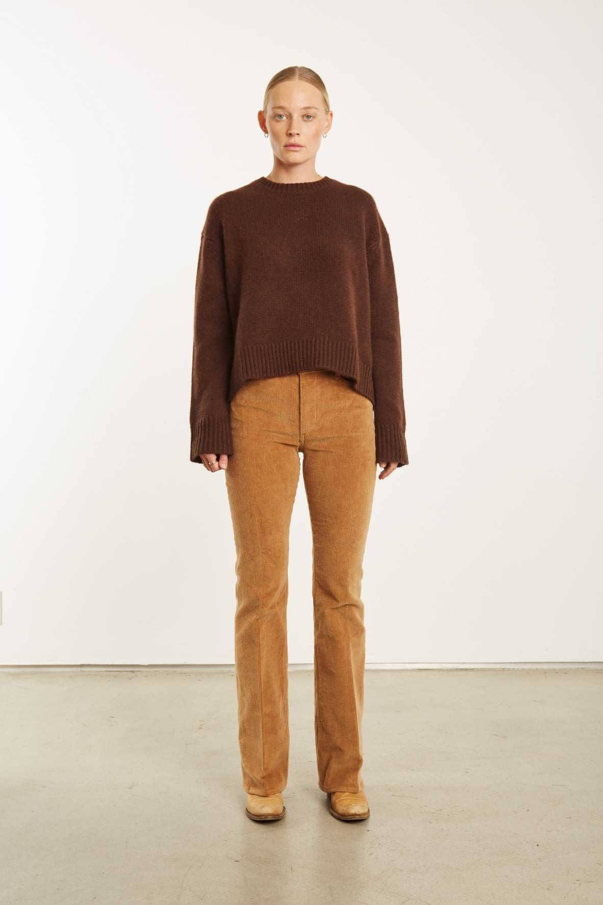 CAMEL CORDUROY MICRO FLARE PANTS - 2