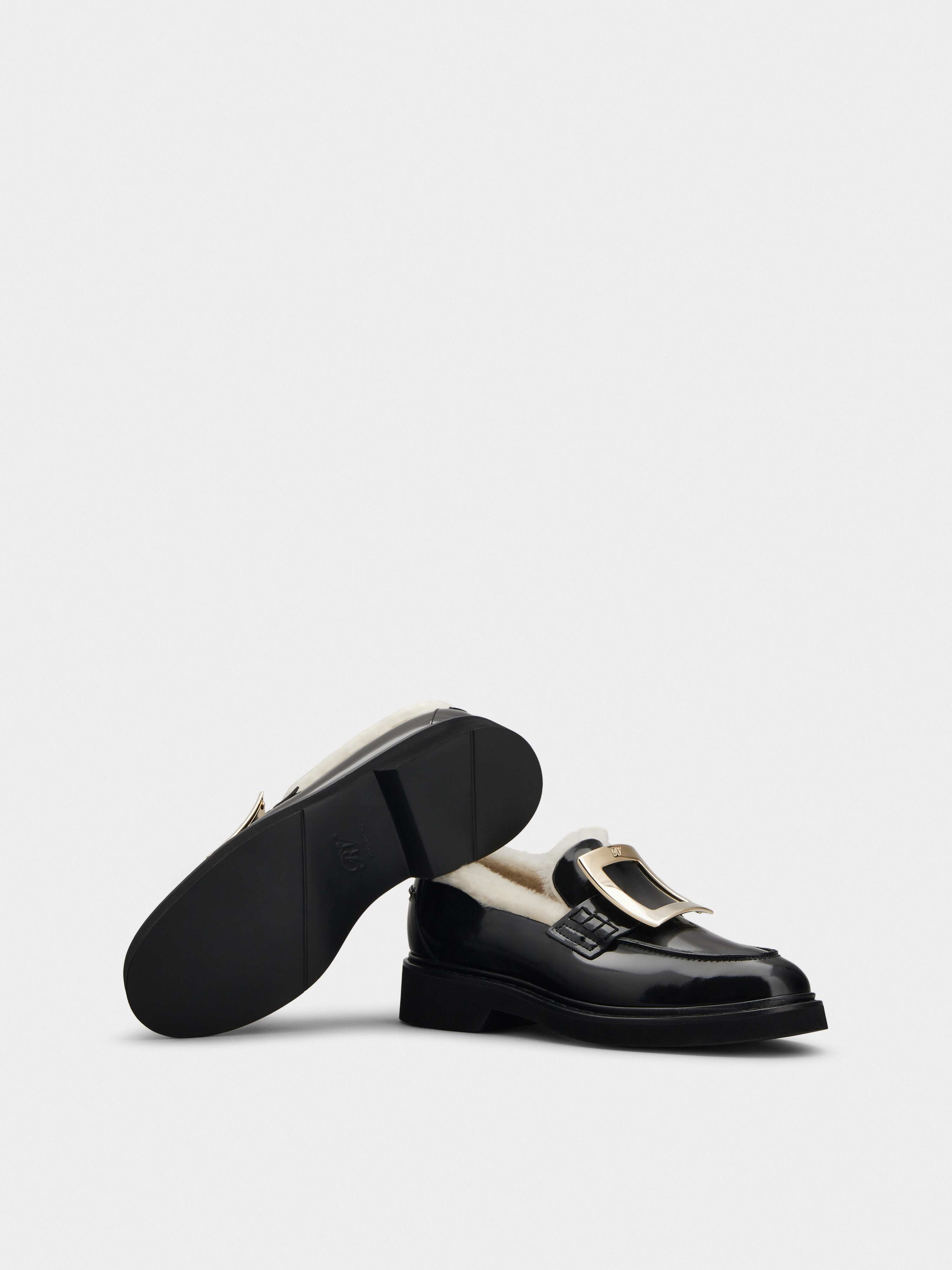 Viv' Rangers  Metal Buckle Fur Loafers in Patent Leather - 6
