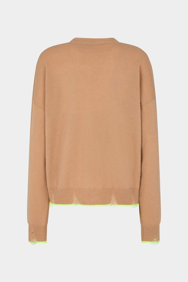 FLUO TRIM V CARDIGAN KNIT - 2