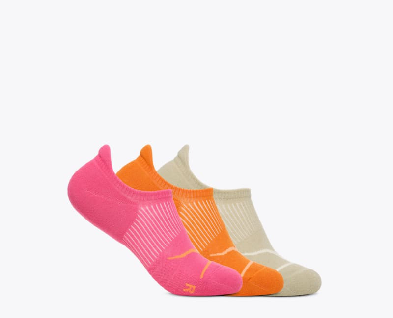Invisible Sock 3-Pack in Electric Rose/Pumpkin/Oystr Mushroom 1