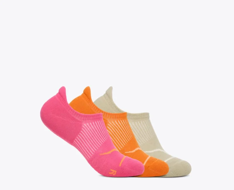 Invisible Sock 3-Pack in Electric Rose/Pumpkin/Oystr Mushroom - 1