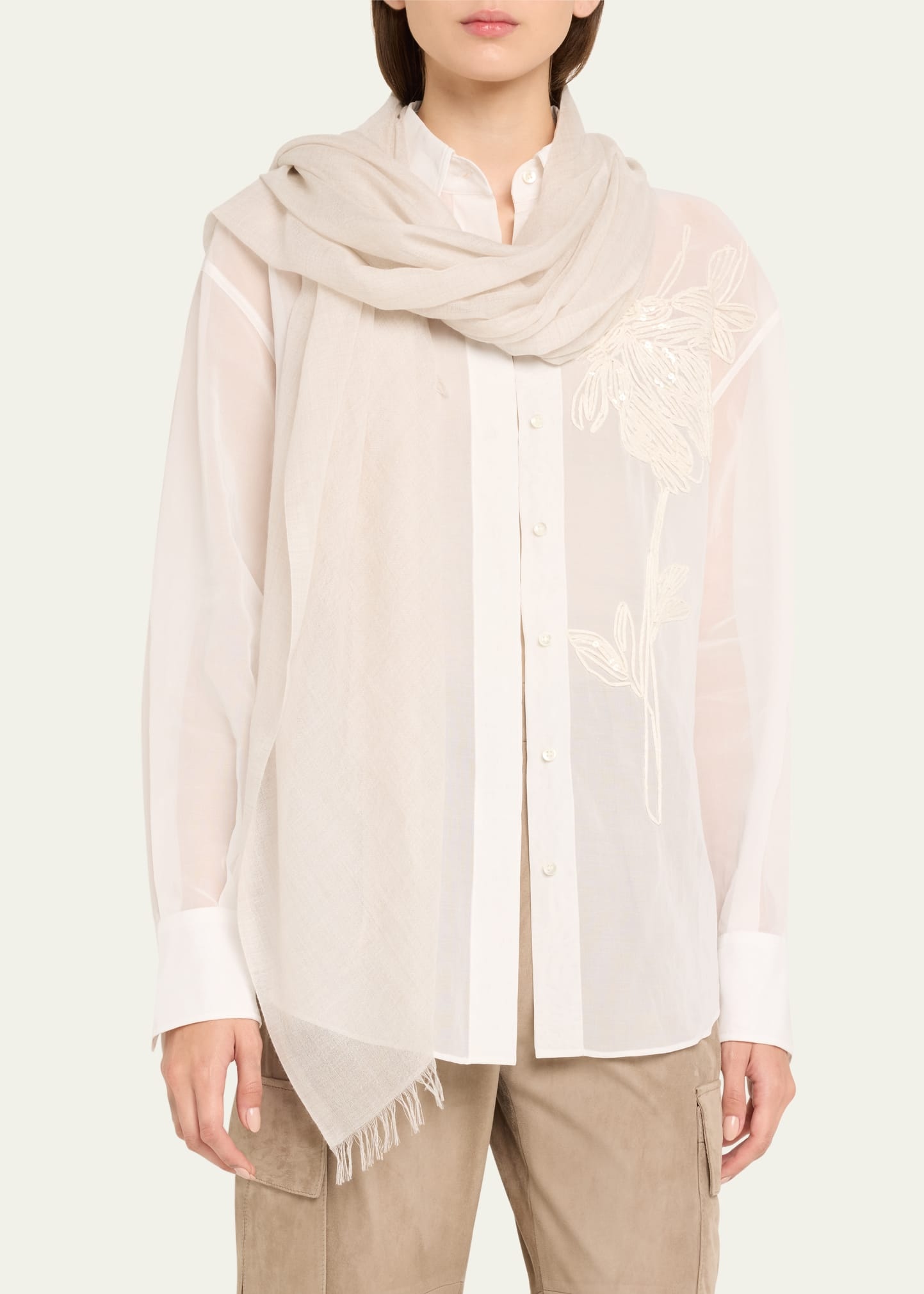 Frayed Cashmere Scarf - 3