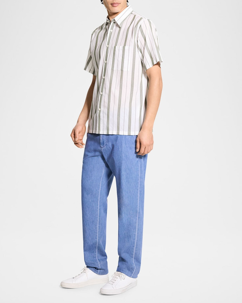 Theory Men's Summer Dobby Stripe Short-Sleeve Shirt outlook