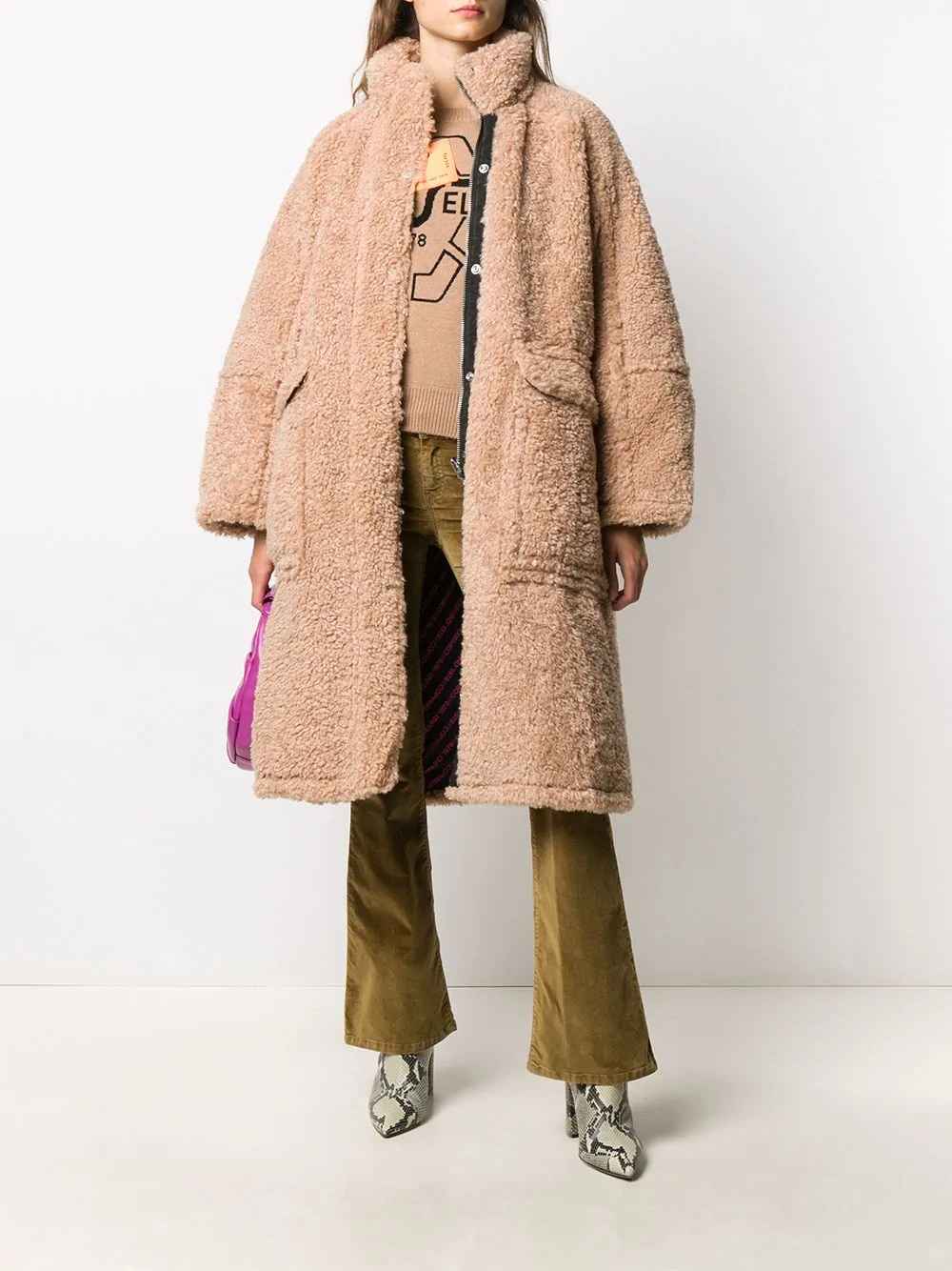 oversized textured coat - 2