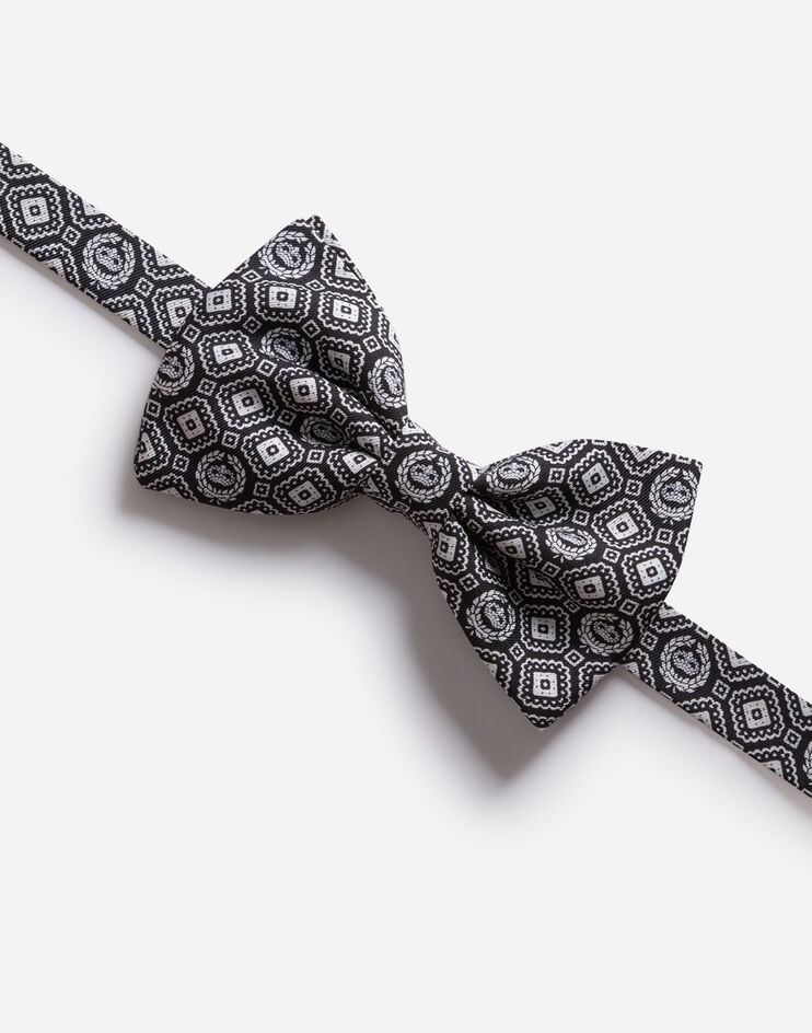 Diamond-design silk jacquard bow tie - 2