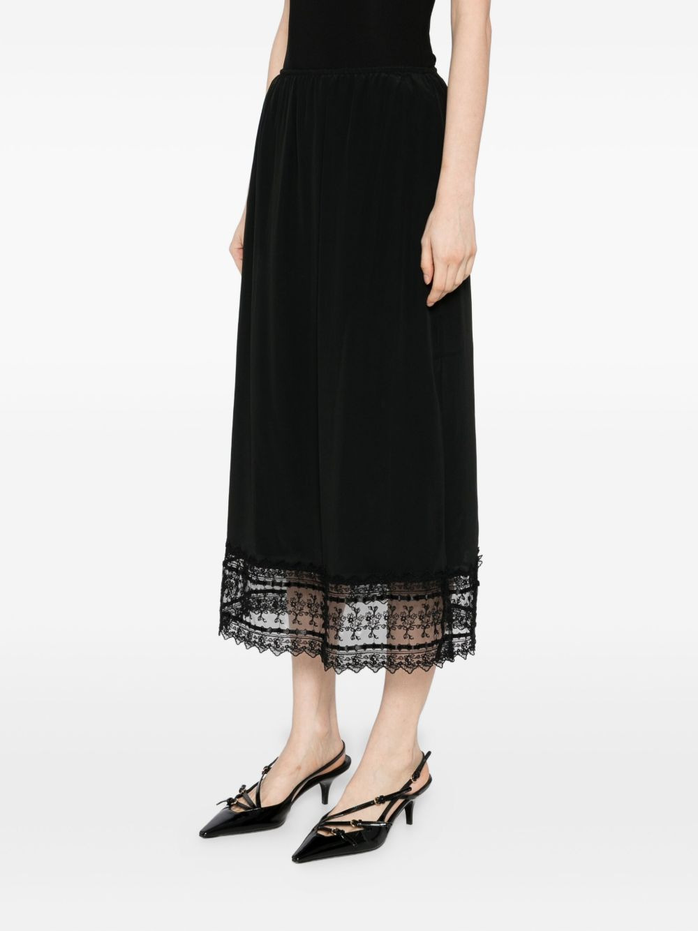 lace-hem skirt - 3