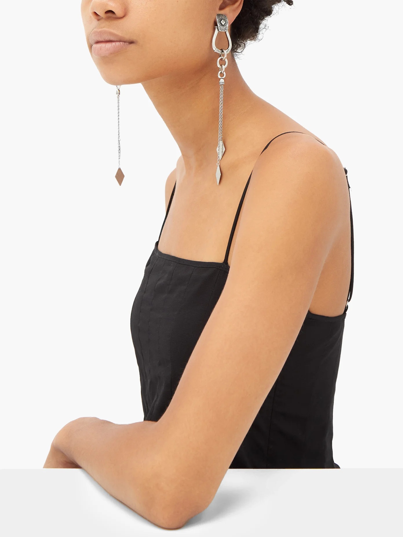 Stirrup chain-drop earrings - 2