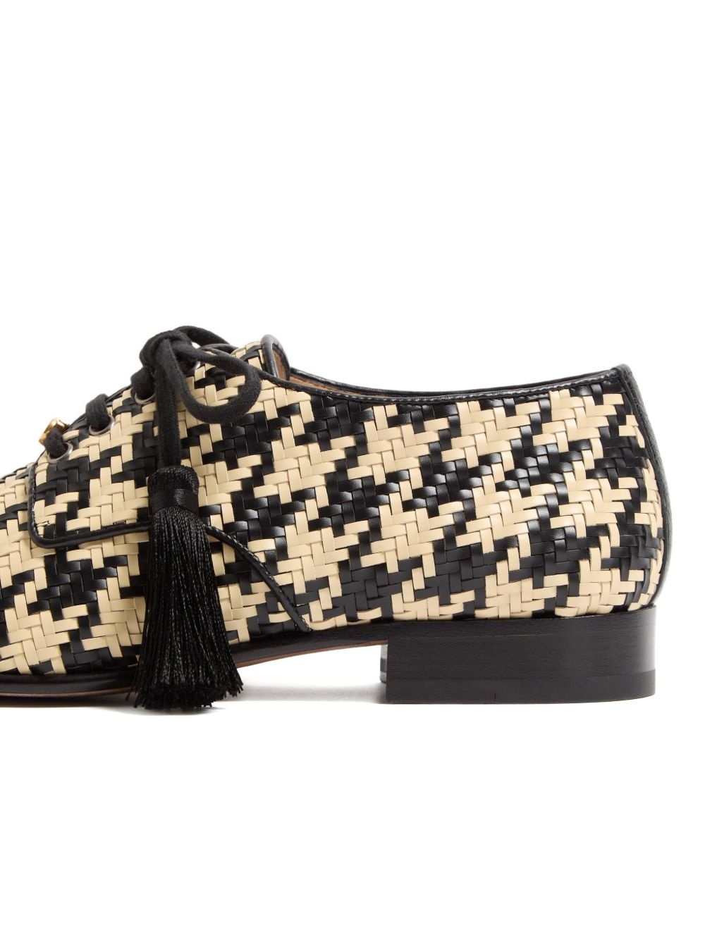 tassel-detail houndstooth loafers - 3