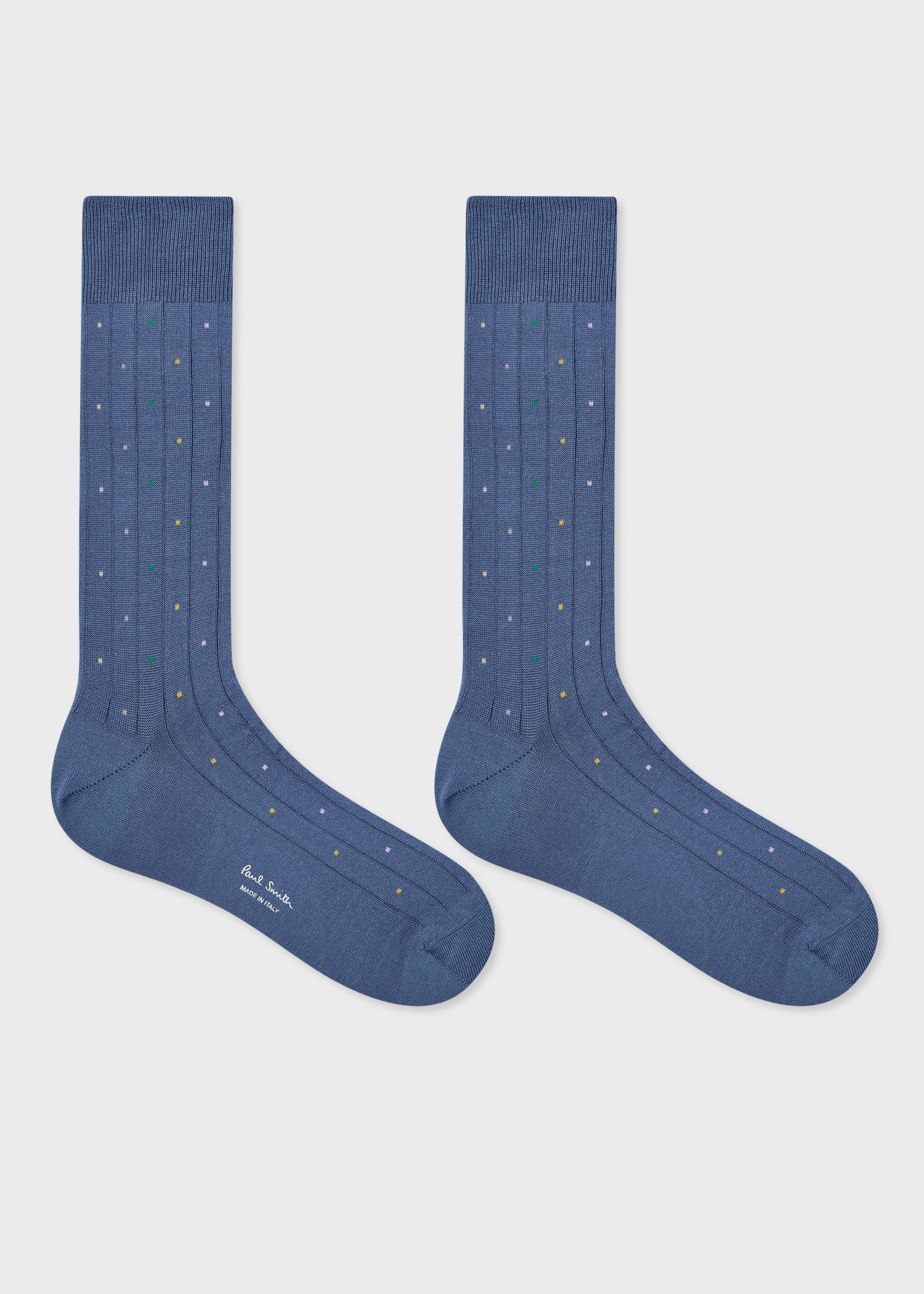 Blue Cotton-Blend Multi Colour Polka Dot Socks - 3