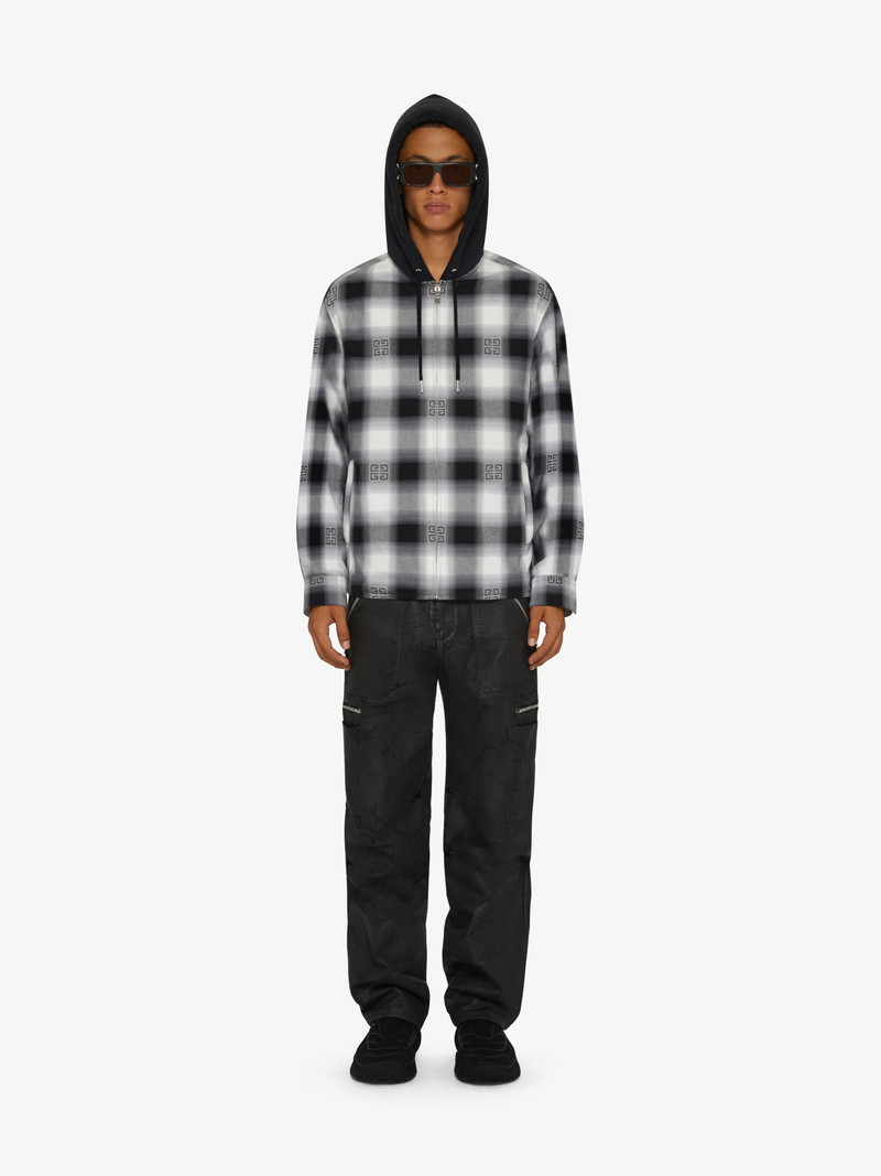 Givenchy HOODED OVERSHIRT IN 4G CHECKED FLANNEL outlook