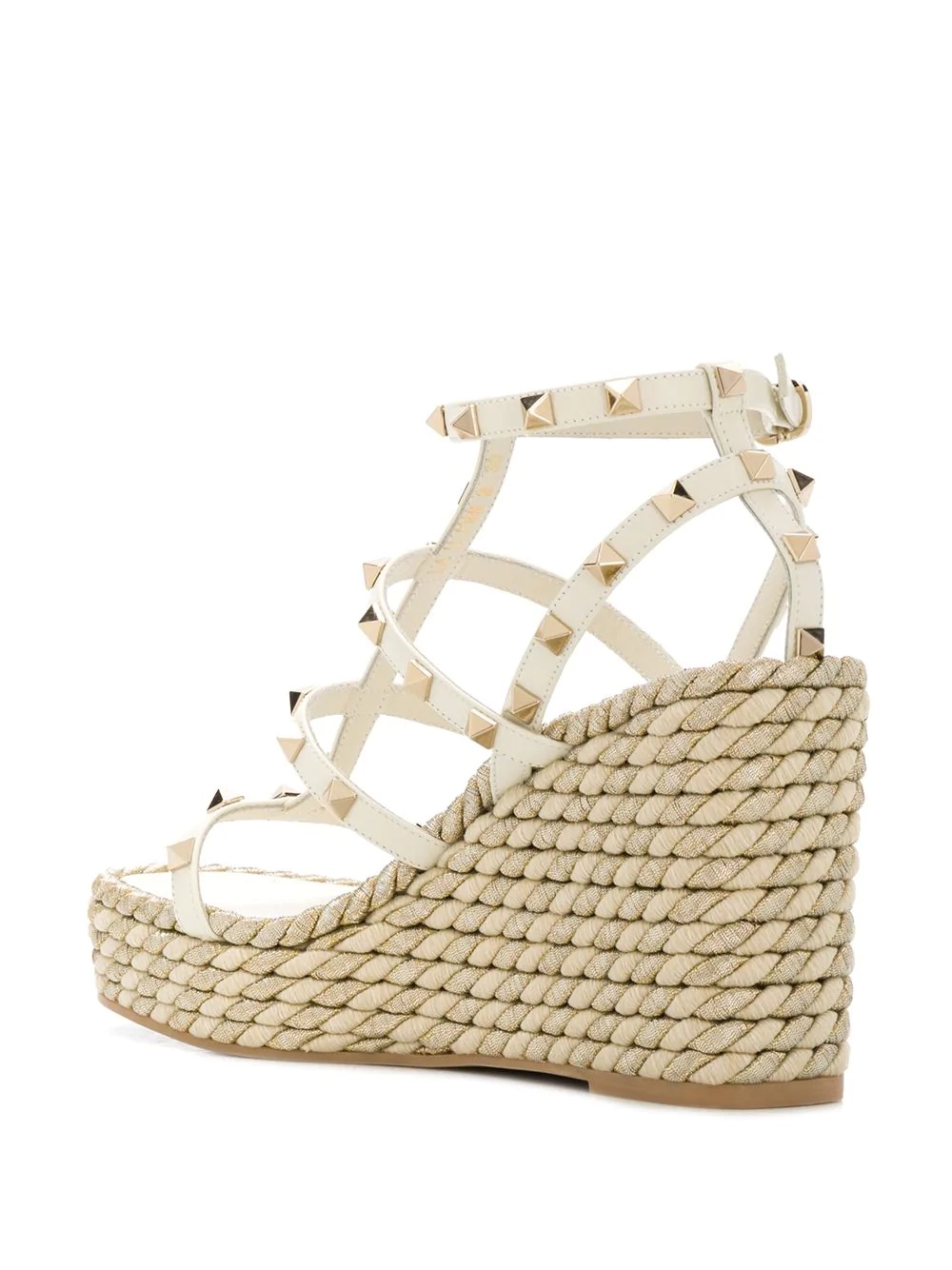 Rockstud rope wedge sandals - 3